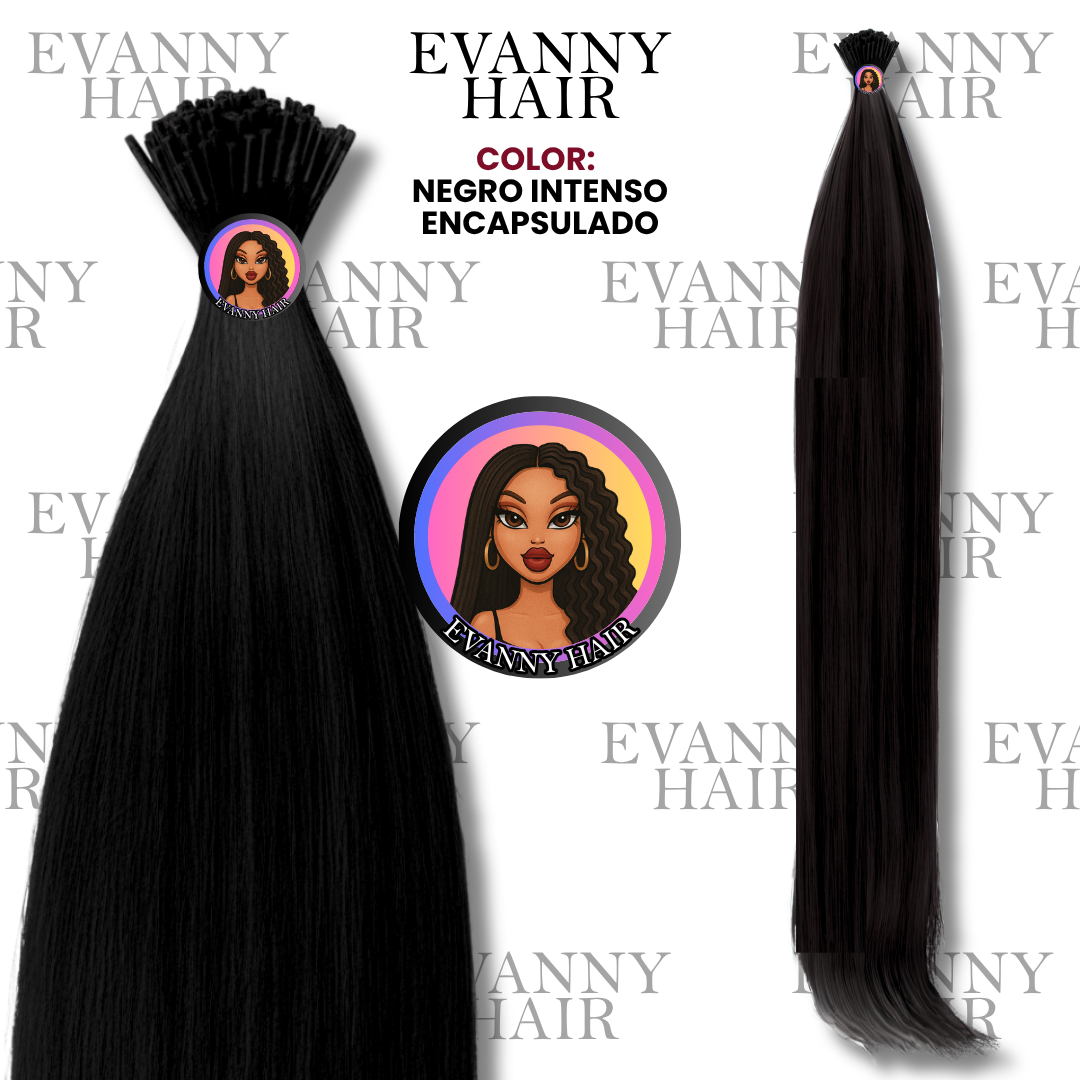 200g 28" Intense Black CLON HUMANO Hair Extensions Encapsulated