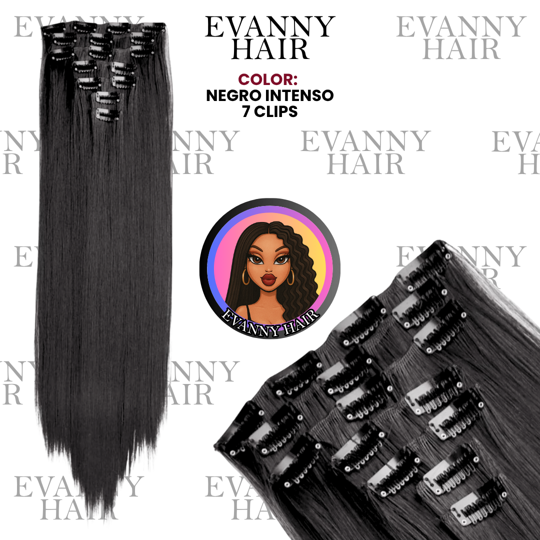 Jet Black Human Hair Extensions 7 Clips 180g 20" Inches