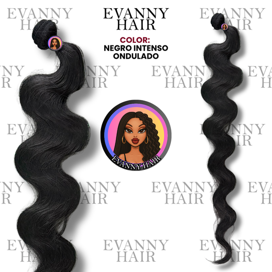 Extensiones De Cabello CLON HUMANO Ondulado 200g 30" Negro Intenso