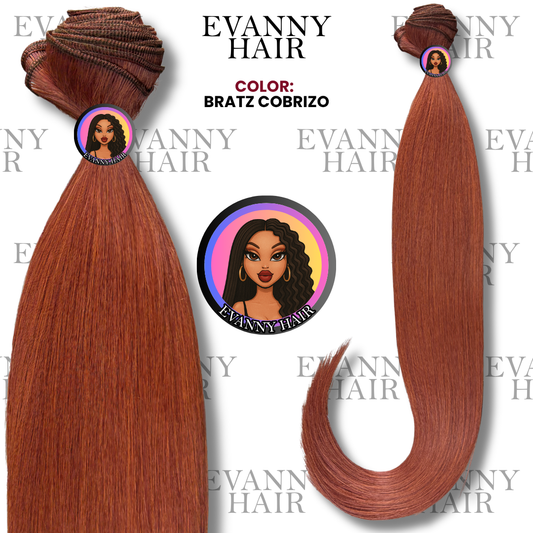 Extensiones De Cabello CLON HUMANO 200g 28" Bratz Cobrizo